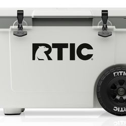 NEW RTIC COOLER - 52 QT Ultra-Light Wheeled Cooler - White/Grey - Never Used