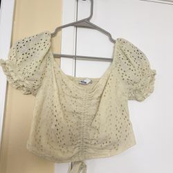 Hollister Ribbed Crop Top - Yellow