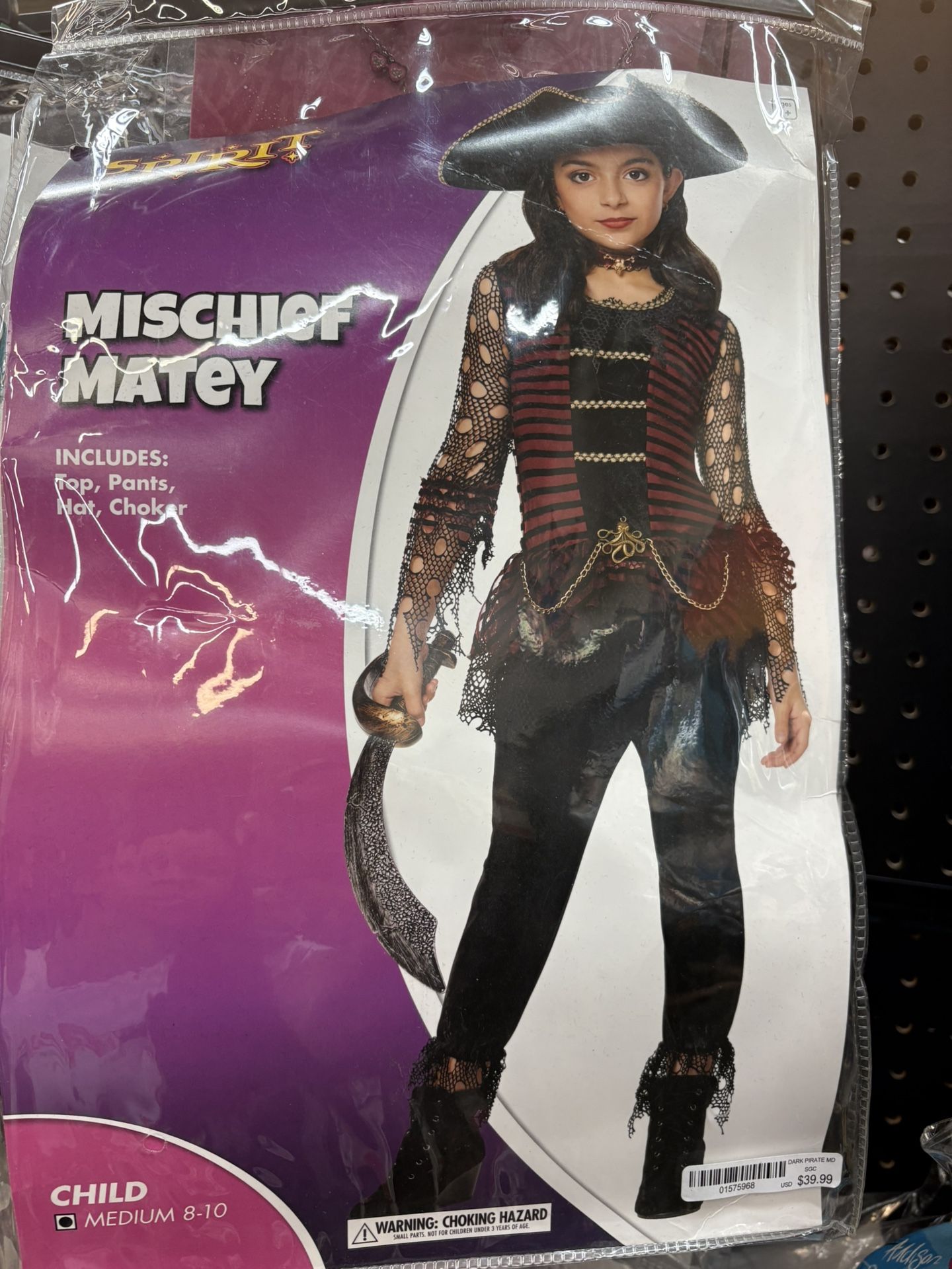 Kids Pirate Costume Size Small