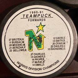 1991 Autographed Stanley Cup Finals Hockey Puck