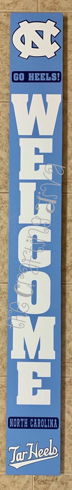 North Carolina Tar Heels Themed Wood “Welcome” Signs 