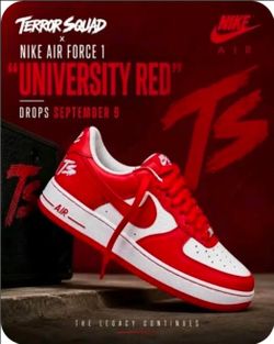 NEW NIKE AIR FORCE 1 QS "TERROR SQUAD" W/ORG BOX AND RECEIPT MEN'S SIZE 9.5 $220