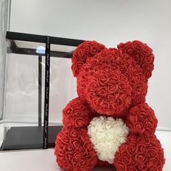 Valentines 16” Rose Bear Hand Made Teddy Bear Rose Bear