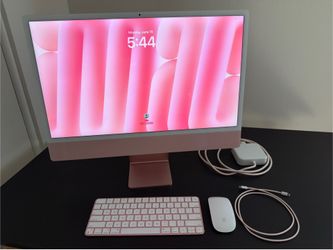 24-inch iMac Apple M1 Chip with 8-Core CPU and 7-Core GPU in Pink Computer