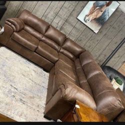 Cozy Bladen Brown L Shaped Huge Couch Sectional| Sofa | Living Room Set🤩 Brand New 💥