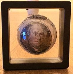 Floating Framed $100 Golf Ball Display