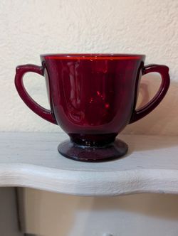 Vintage Anchor Hocking Ruby Red Sugar Bowl