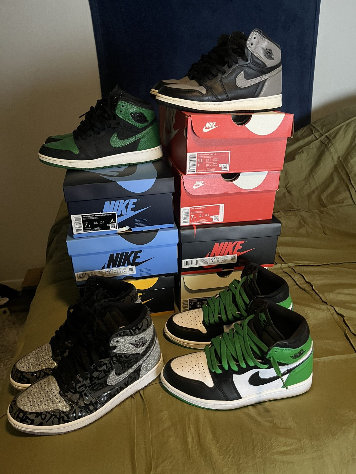 Jordan’s And Dunks Men 7 W 8 1/2 