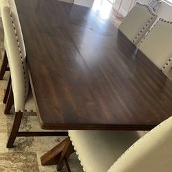 Wooden Dining Room With 6 Chairs For Sale !