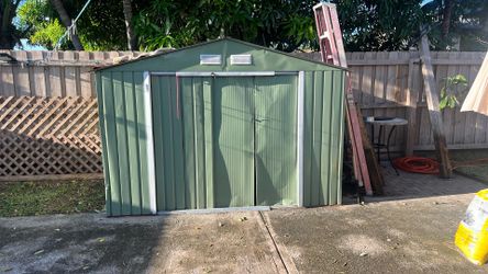 Green Metal Panel Shed