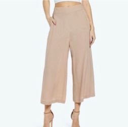 Leith Tan Cropped Pants Sz Small