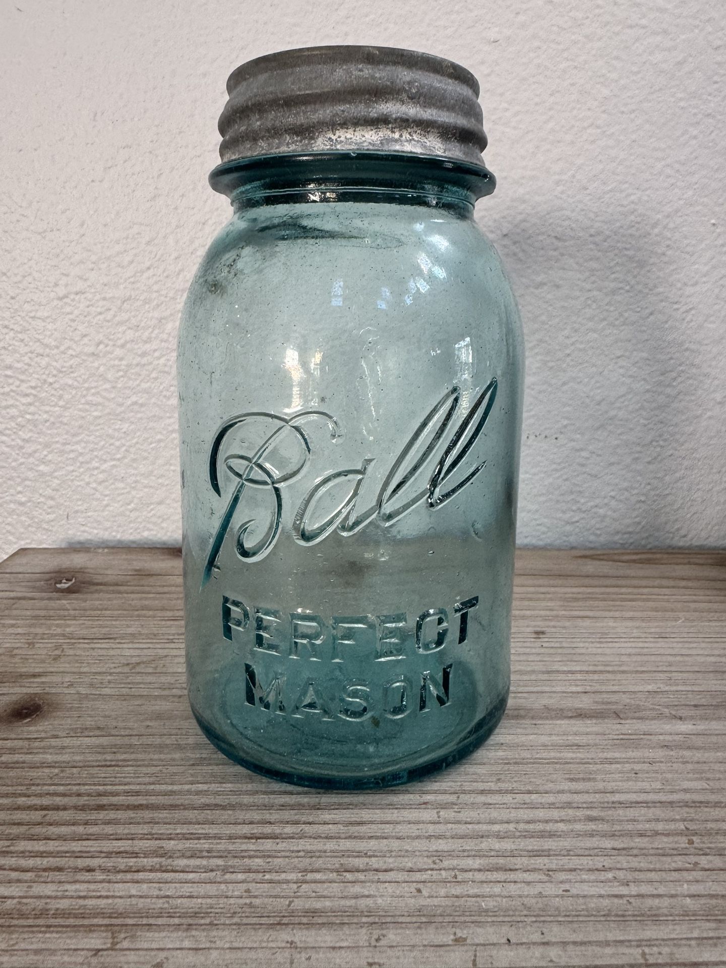 Ball Perfect Mason Jar, Blue w/Zinc lid, #10