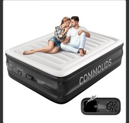 New COMMOUDS Queen Air Mattress with Built-in Pump, 18" Raised Blow up Mattress,
