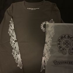 all grey chrome hearts long sleeve