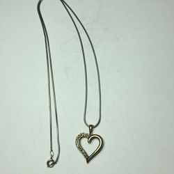 Sterling Silver Necklace Heary Pendant 