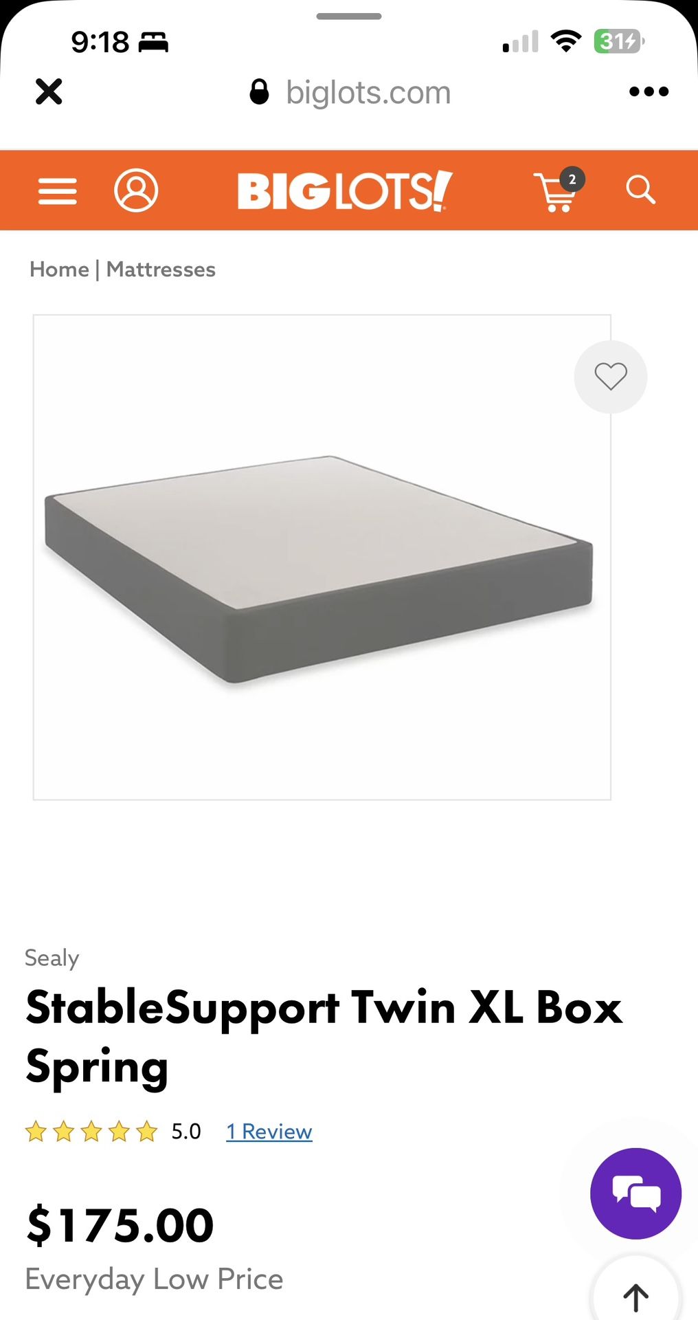 New - Two Twin Box Springs In Package Serta 