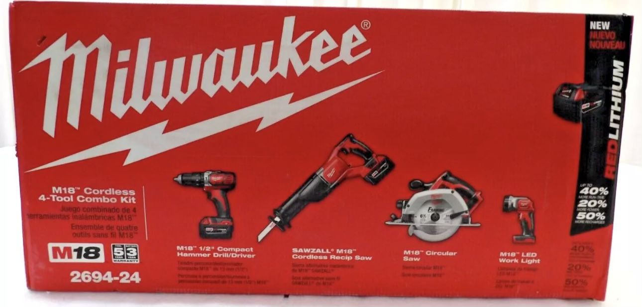 Milwaukee 4 Piece Tool Combo Kit