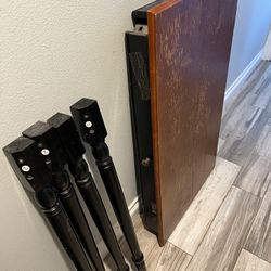 Writing Desk . Heavy Wood . Brown And Black 