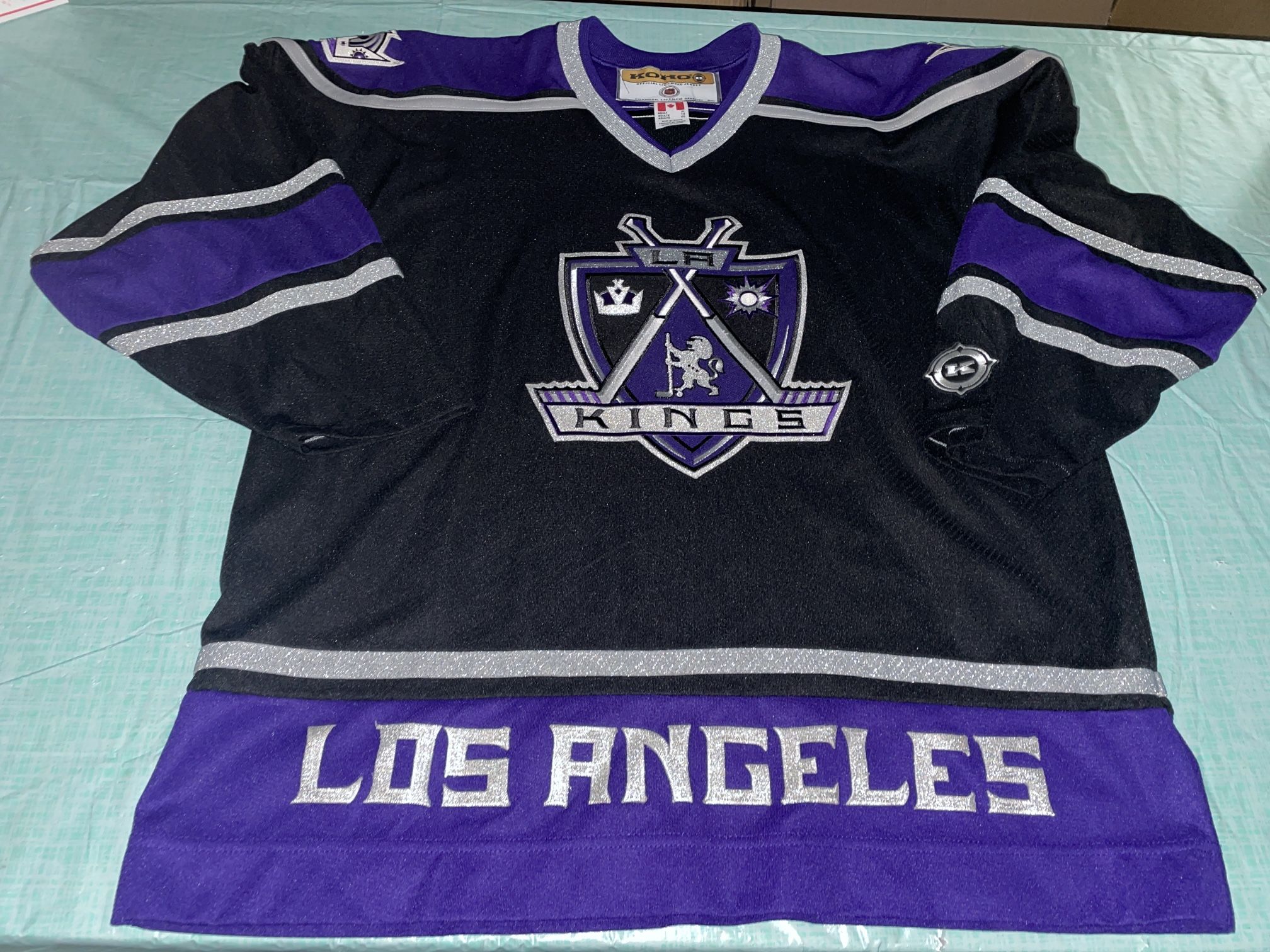 Adult Xl Mens Koho Los Angeles LA Kings Jersey Black Purple CleAn Hockey Nhl