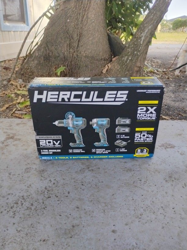 Hercules Impact Driver And Hammer Drill Two Tool Brushless Combo Kit