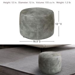 New Round Foot Rest Grey Ottoman .