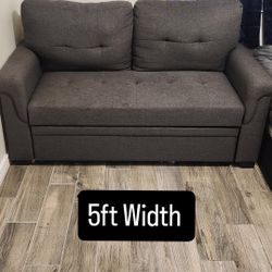 Compact Pull-Out Loveseat Sleeper Sofa – 5ft Wide, Great Condition!