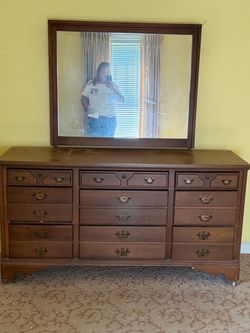 Wood Dresser with Mirror
