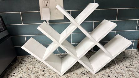 White Wood Wine Rack Countertop Holder