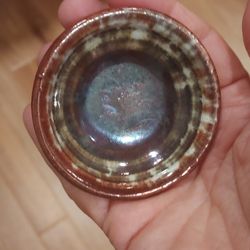 Jeremy Miller Raku Pottery Mini Blessing Bowl Approximately 3"