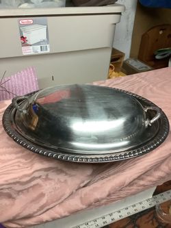 Silver plate plate with lid