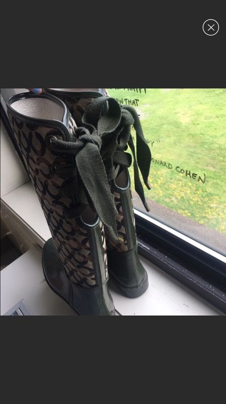 Coach rain boots size 7.5