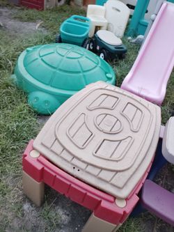 Little tikes play turtle $55 / water table my dog bit $55