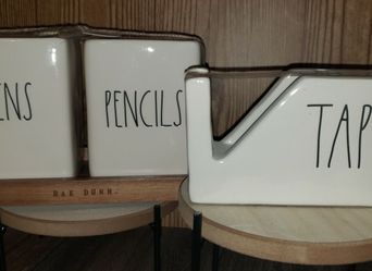 Farmhouse Rae Dunn Office Supplies TAPE PENS PENCILS