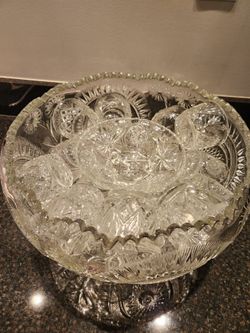 Vintage punch bowl set with 20 cups