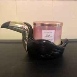 NIB Bath & Body Works Toucan 3-Wick Candleholder