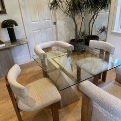1970s Travertine and brass Glass table
