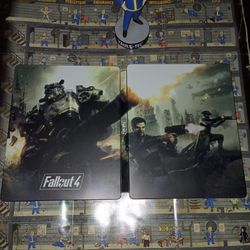 Fallout 4 Steel Book With Poster And Vault Boy Bobblehead 