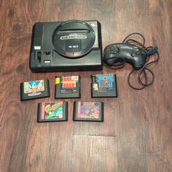 Sega Genesis + 1 controller + 5 games