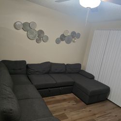 Grey L Couch 