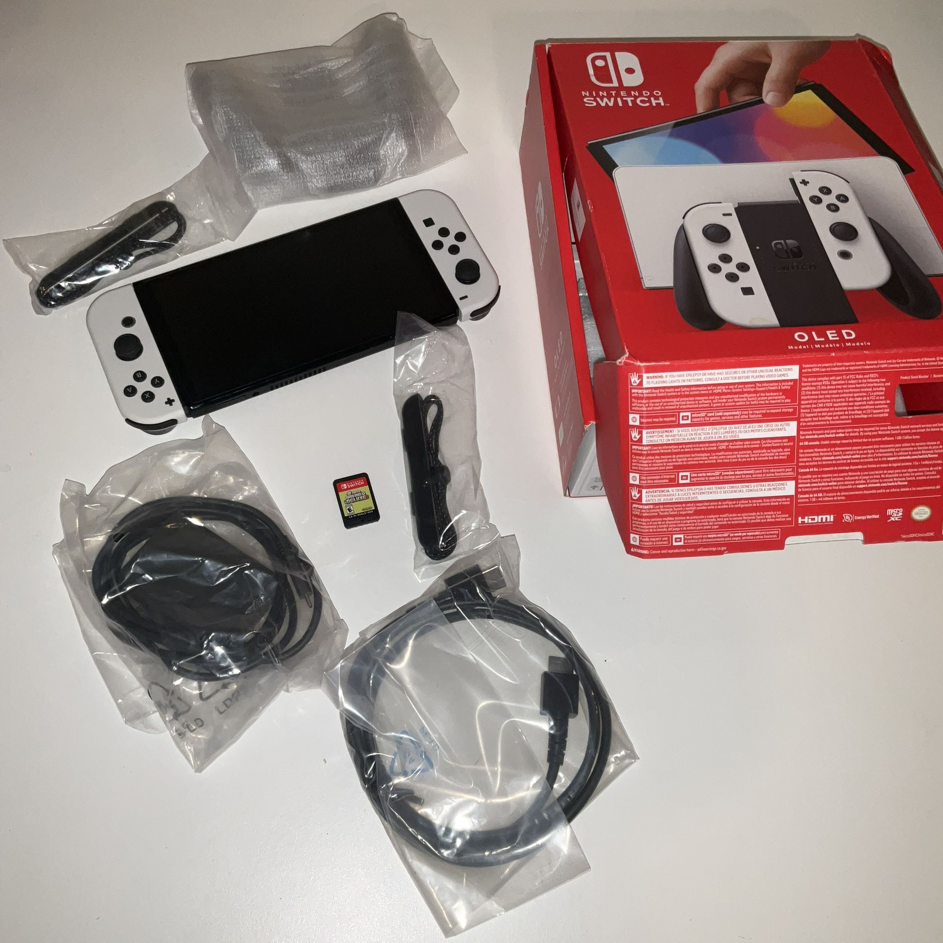 Nintendo Switch - OLED Model with White Joy-Con LIKE NEW