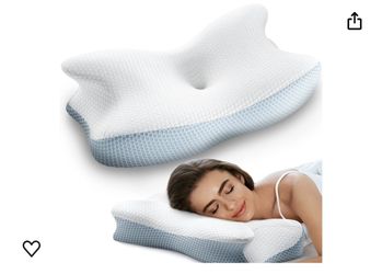 Memory Foam Cervical Pillow for Neck Pain Relief - Ergonomic Pillow for Front, Back, Stomach, Side Sleeper and Shoulder Sleeping - Regular Firm (Queen