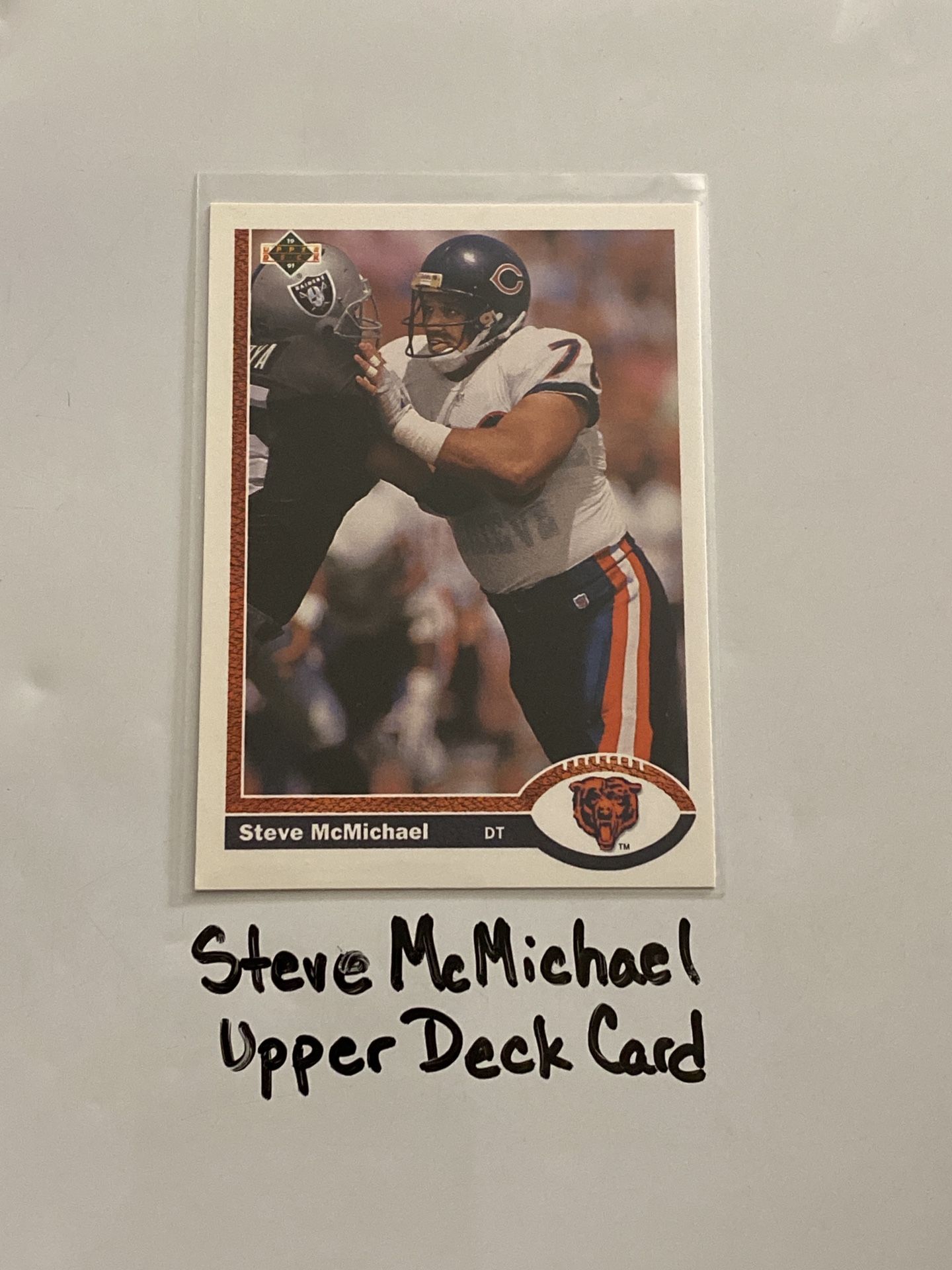 Steve McMichael Chicago Bears Hall of Fame DT Upper Deck Card. 