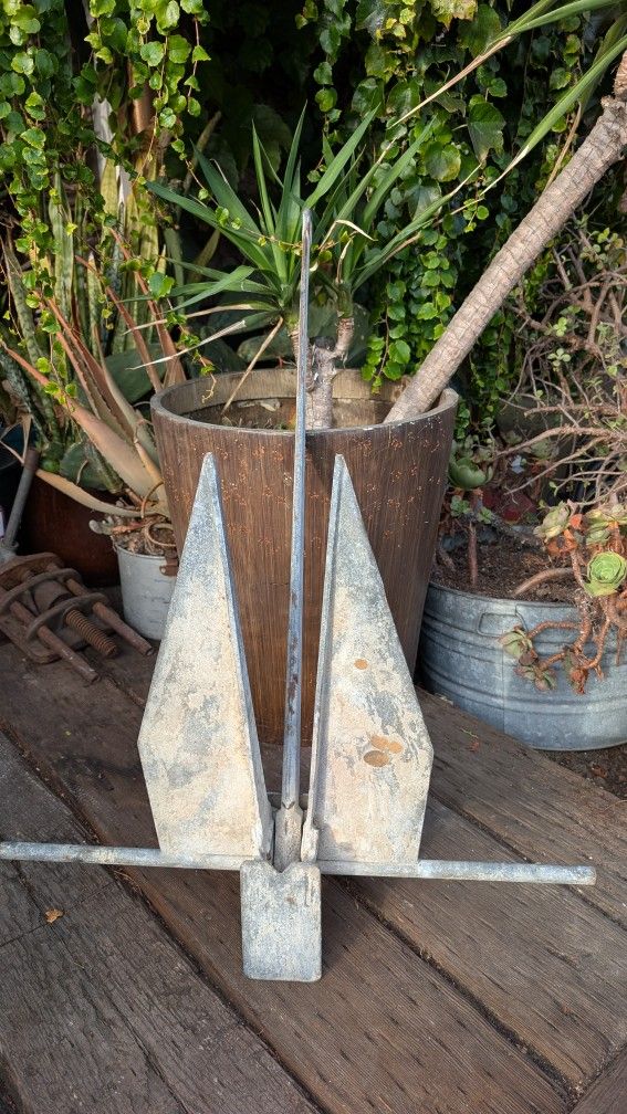 Boat Anchor Yacht Danforth Fluke Galvanized Serviceable Or Nautical Beach Decor Decoration