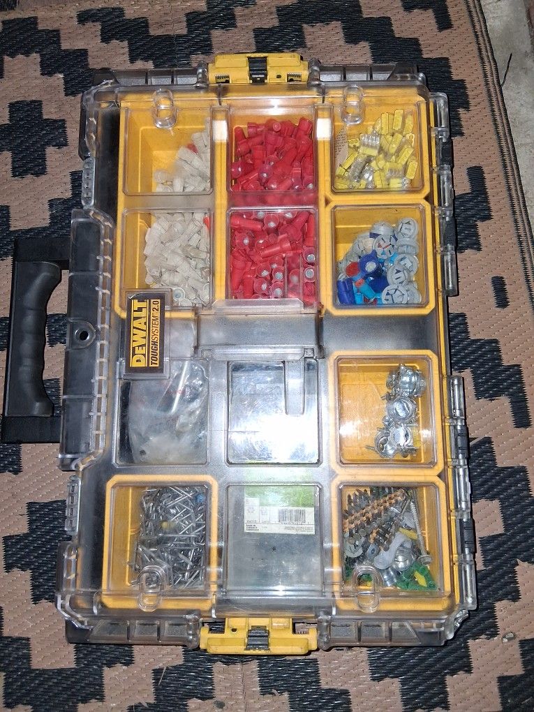 Dewalt "Tough System " Stackable Hardware Case W/electrical Miscellaneous Hardware Included