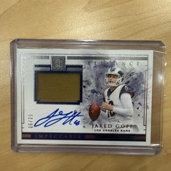 2019 Jared Goff Panini Impeccable Elegance Patch #6/25 NFL Sports Card