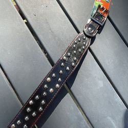 Large “Leather” Studded Dog Collar.