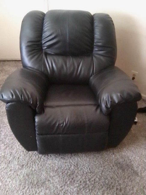 Black Recliner 3 Tables & Buffet & Night Stand