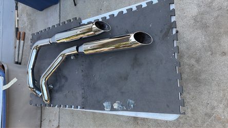 Chrome Motorcycle Exhaust Pipes Set