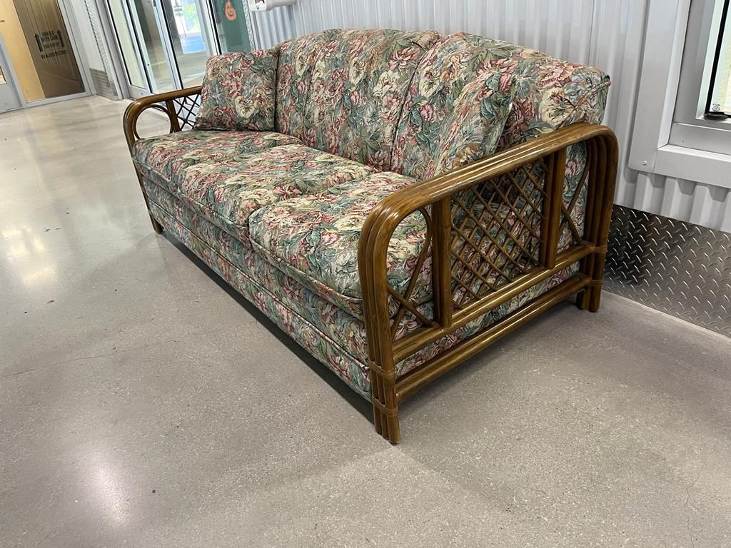 Solid Rattan Sofa/couch. No rips, tears, good condition!