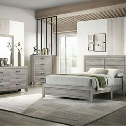 4-pc grey platform bedroom set